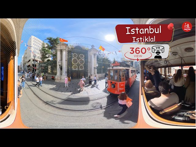 360° VR Taksim Square to İstiklal Street Tour Walk Istanbul Visit Turkey 5K 3D Virtual Reality