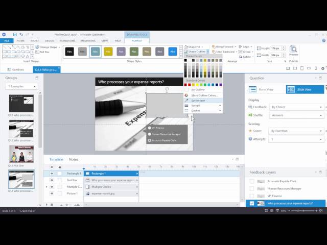 Articulate 360 Tutorial: How to Customize Quiz Questions Using Slide View in Quizmaker 360