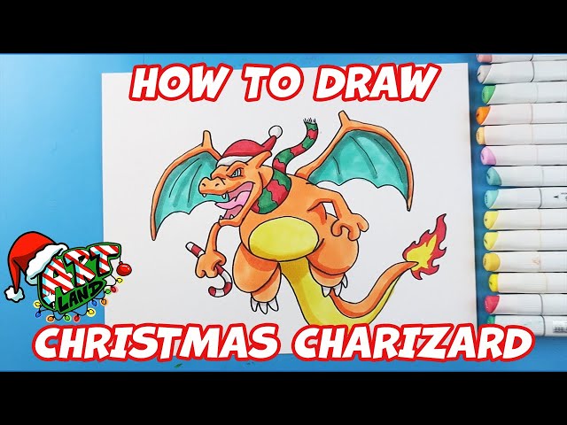 How to Draw Christmas Charizard | Pokemon