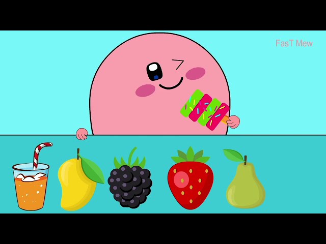 🍉 KIRBY ANIMATION - 🍇 FRUITS, CHICKEN, CAKE, WATERMELON, STRAWBERRY MUKBANG COMPLETE EDITION