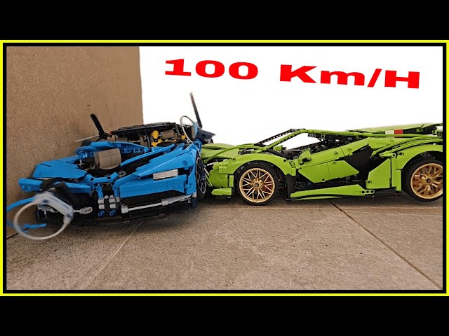 Lamborghini vs Bugatti 🚨 100 KM/H 🚨 Lego Technic car CRASH