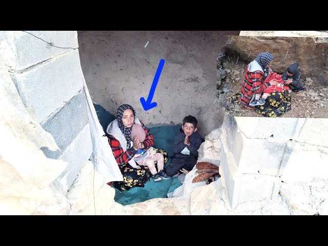 Heavy Snowstorm and Blizzard: A Mother’s Struggle to Find Shelter with Her Children in the Mountain"