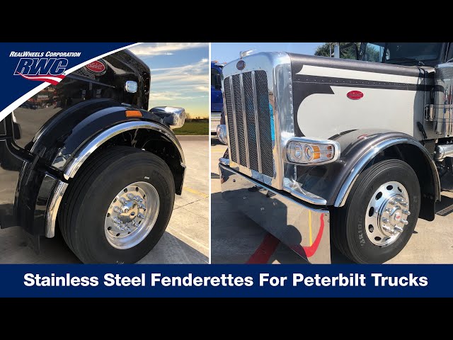 Stainless Steel Fenderettes (Fender Flares) for Peterbilt Trucks