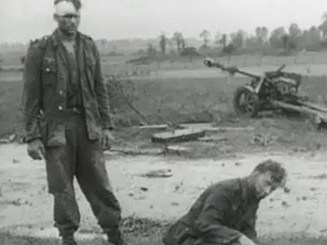 WW2 German prisoners and destroyed equipment