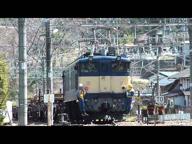 EF64 39 初狩工臨(積車)　ﾁ+ﾁｷ+ﾁ+ﾁｷ+ﾁｷ 初狩構内入換の様子