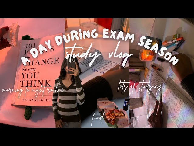 Study vlog | A day in my life during exam week | *aesthetic vlog* | food, studying, self care 🌻