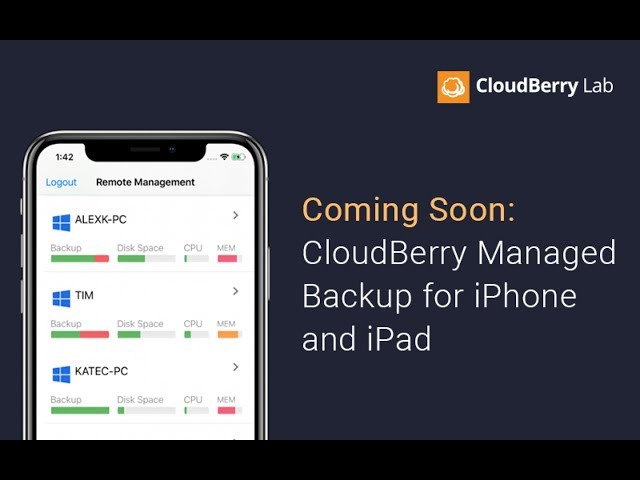 CloudBerry Managed Backup app for iPhone and iPad