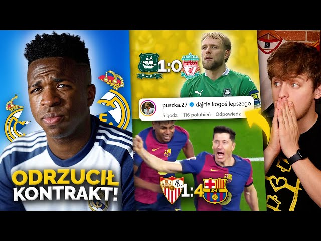 Vinicius OPUŚCI REAL Madryt? Puchacz WYELIMINOWAŁ Liverpool! Lewandowski i Szczęsny TRIUMFUJĄ!