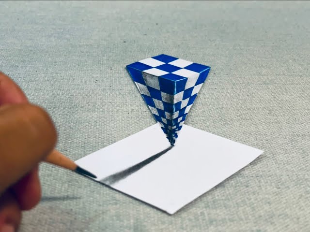 easy draw 3d on paper for beginners, how to draw 3D