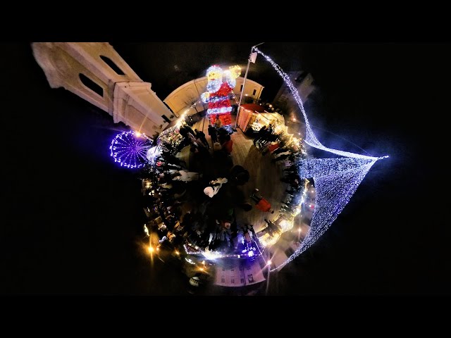 360° 4K | 🎄 Targu Mures Christmas Market Walk – ✨ Winter Lights & Festive Streets in Romania