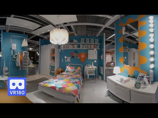 3D 180VR 4K IKEA Comfort bedroom Interior in Ikea Showroom