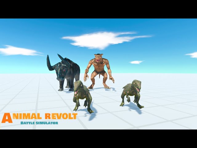 NEW! GORGON and WEREWOLF - Fantasy DUO vs 2 x Dinosaurs | Animal Revolt Battle Simulator