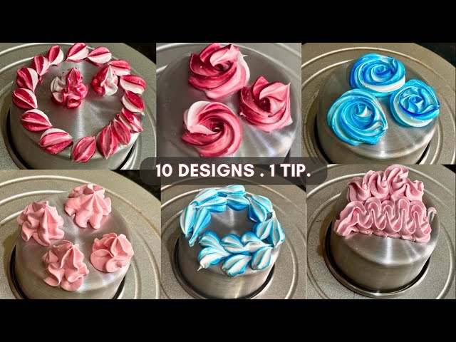 Piping Tutorial! Learn How to Pipe 10 Designs using Wilton 1M Tip! | Cake Decorating Ideas