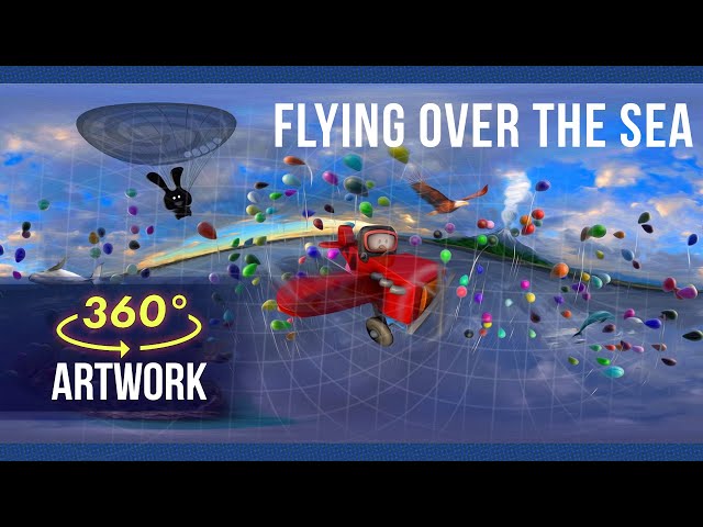 Flying over the ocean | VR 360 artwork Cosmonaute 360