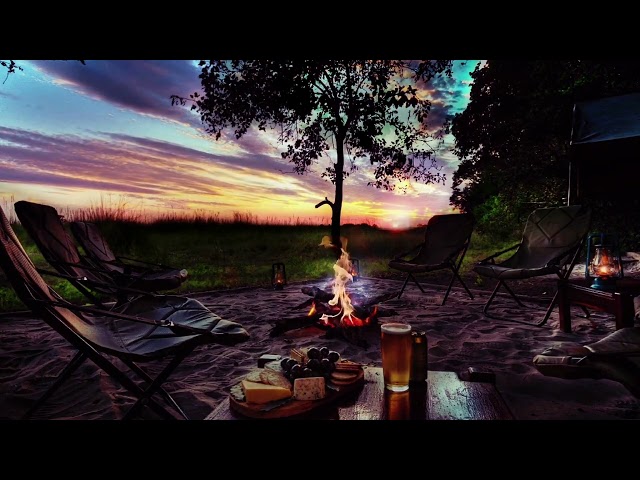 Summer evening - Bonfire by the Lake - Wonderful Relaxing Music of Nature - Sounds of Nature