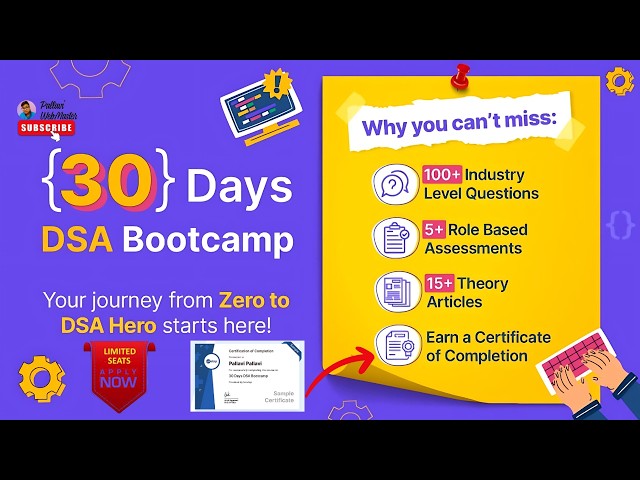 30 Days DSA Bootcamp For Placement | Data Structures And Algorithms |  #coding #dsa #30daychallenge