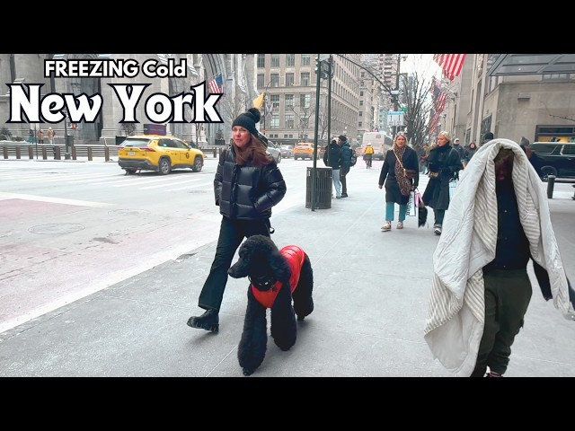 Freezing Cold New York City 🥶 4K Walk Through NYC’s Frozen Streets