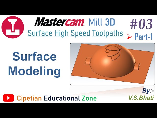 Mastercam Mill 3D || Surface Modeling || Draft || Revolve || Flat Boundary || @VirenderSinghBhati