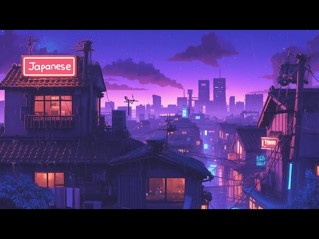 1980s & 90s Lofi Hip Hop Beats 🎤 Retro Vibes & Nostalgic Japanese Town Ambience 🌆 Lofi Rain Playlist