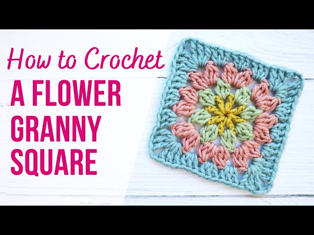 How to Crochet a Simple Flower Granny Square | For Beginners | US Terms