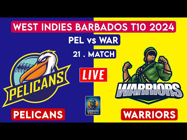 Barbados T10 Live | Pelicans Vs Warriors Live | 21st T10 | PEL vs WAR Live Score & Commentary