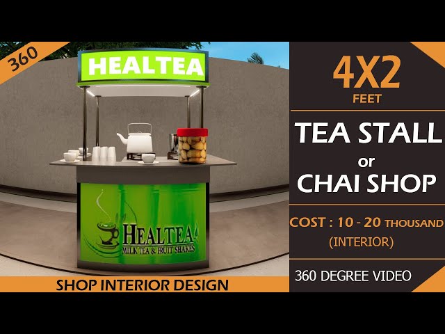 4x2 Tea Stall | Roadside Chai Shop design | 360 Tea Stall Design Ideas | Tea Shop Interior Design