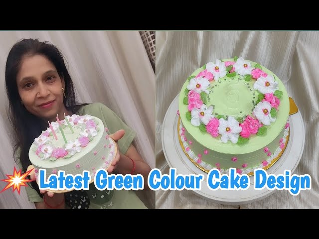 Latest Green Colour Cake Design#thegoodcheffhappy#trending#cake#beautifulcakedesign#designercake