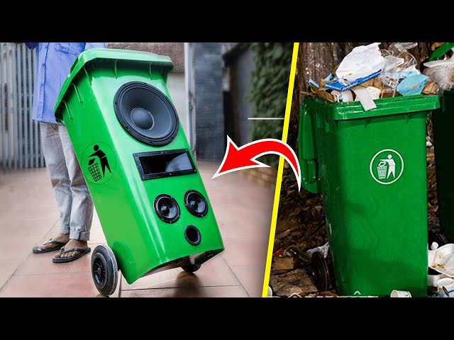 Recycle Garbage Can into Pull Rod Speaker