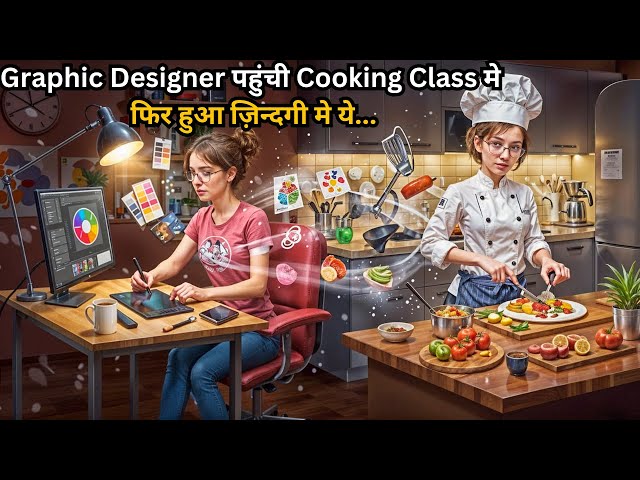 Graphic Designer Girl's Life Changed After Cooking Classes 💥🤯⁉️⚠️ | Movie Explained in Hindi