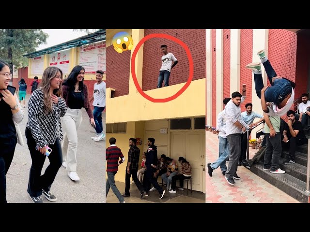 Again in D.A.V college || wow girls reaction || flips in college ||@amanbhandarivlogs