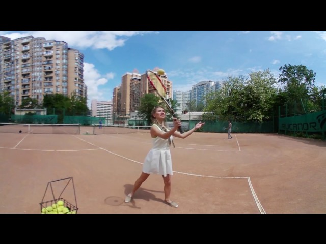 How to play tennis with a beautiful girl- 360 video