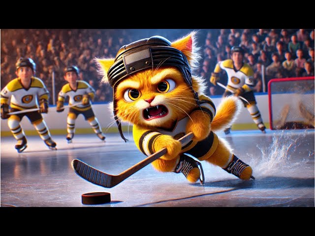 Story a cat overcoming adversity to play #hockey#cat #cute #ai #catlover #catvideos #cutecat #aicat