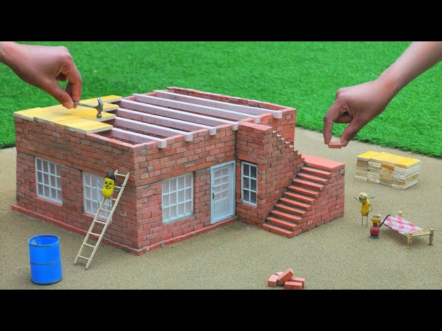 diy mini house making with bricks science project | diy tractor | @MiniCreative1