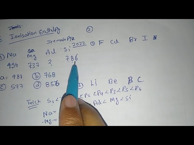 Ionisation enthalpy trick