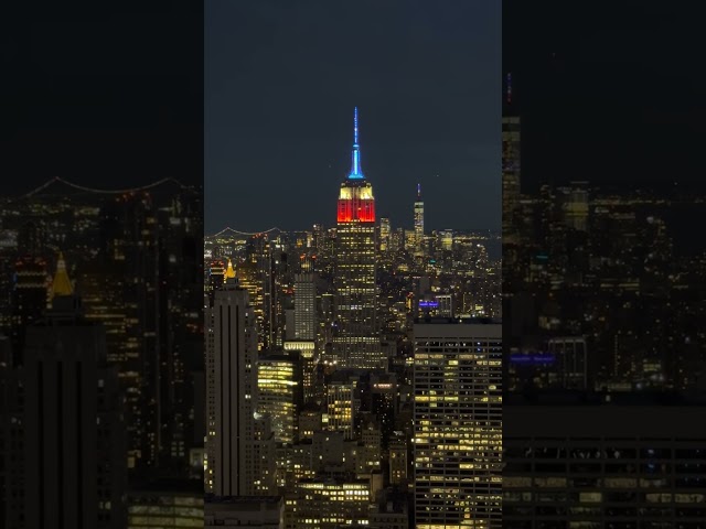 Empire State Building Night View (2023-05-28, Top of The Rock Observation Deck, New York, NY) [4K]