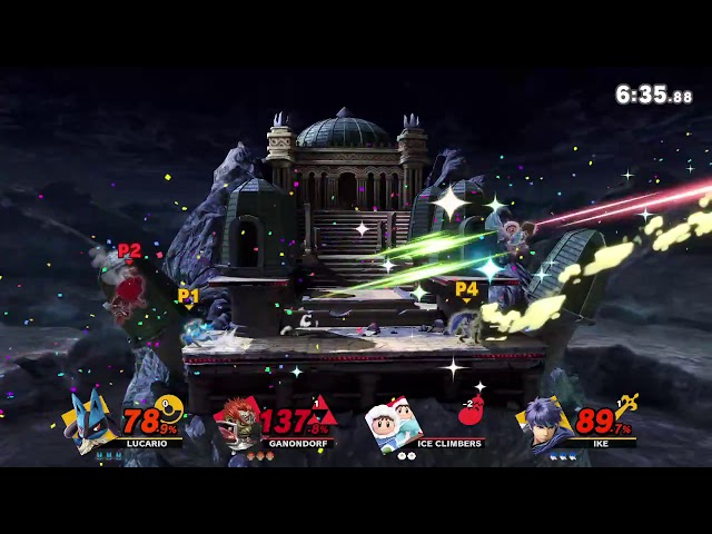 Smash Ultimate Doubles (Frank (Ganon), Myles (Ice Climbers) VS. Jorge (Lucario) , ??? (Ike))