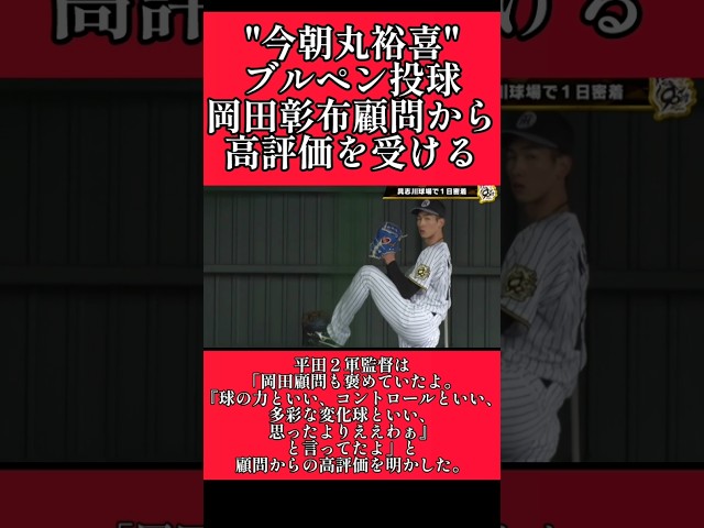 【阪神】"今朝丸裕喜"岡田彰布顧問が大絶賛！ #阪神 #阪神タイガース #今朝丸裕喜  #shorts