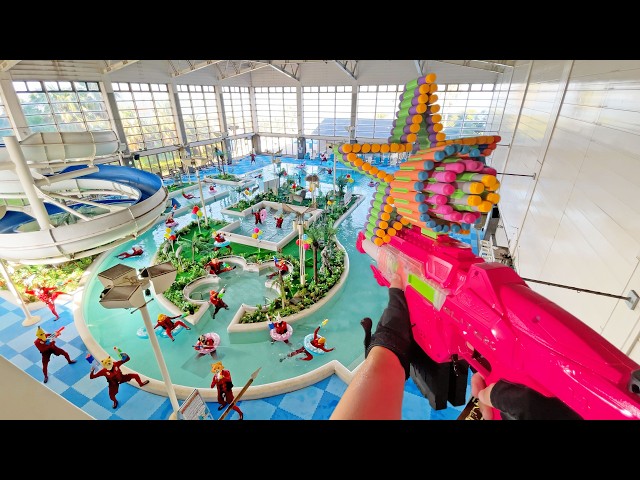 Nerf War | Water Park & Spa Battle 30 (Nerf First Person Shooter)