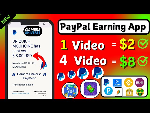 Minimum Withdraw $0.3 Only 🤑| New PayPal Cash Earning App 2024 | Earn PayPal Money Upto $9 Daily 🔥