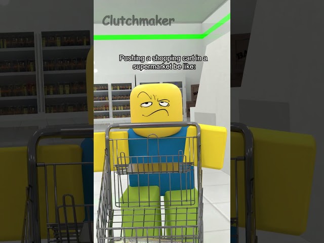 Pushing a shopping cart in a supermarket be like: #shorts #short #roblox #funny #robloxmemes