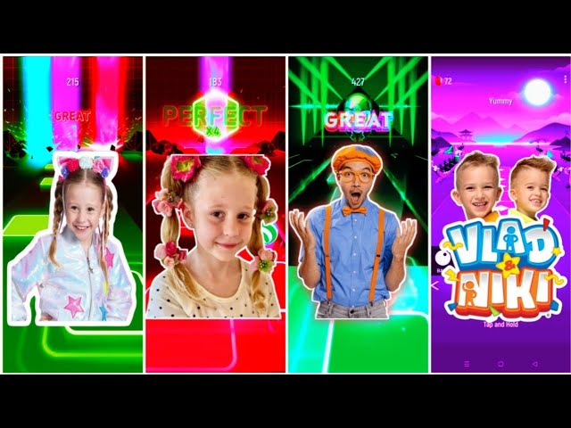 Like Nastya Vs Diana And Roma Vs Blippi Vs Vlad Niki! coffin dance ||. Tiles Hop game!