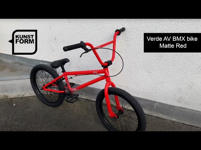 closer view - verde bikes AV BMX bike in matte red