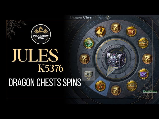 Jules K5376 / Dragon Chests Spins / King of Avalon