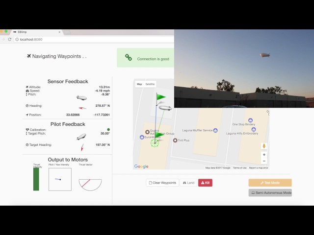 Blimp Autopilot Flight Test #2 (Emlid Navio2)