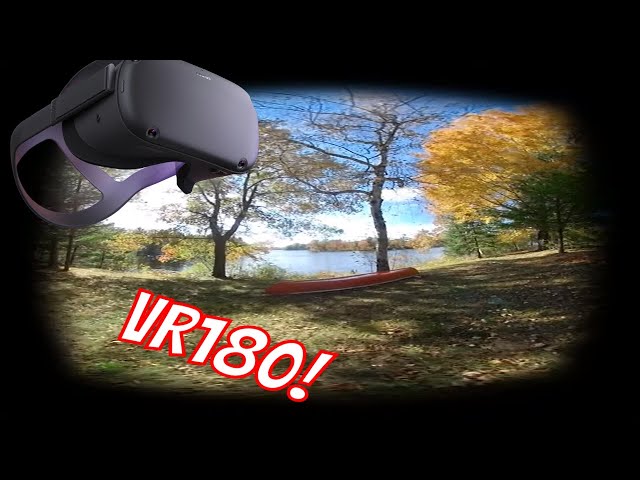 #VR180 Peaceful River Scene with Autumn Tree Colors. Relaxing Video for Oculus Quest