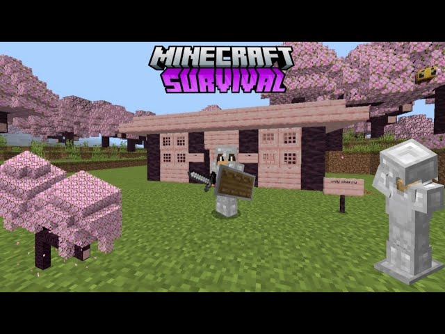 cherry blossoms mincraft survival only cherry blossoms episode 2