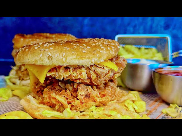 KFC’s Zinger Burger Recipe | Crispy Chicken at Home in 30 Minutes 🍔