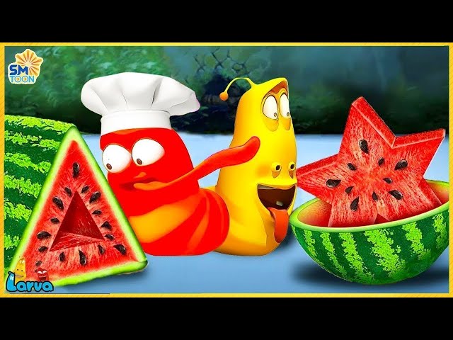 LARVA FUNNY 2025 | WATERMELON ( CREATE SHAPE) |THE BEST OF CARTOON 2025 ||  YELLOW & RED