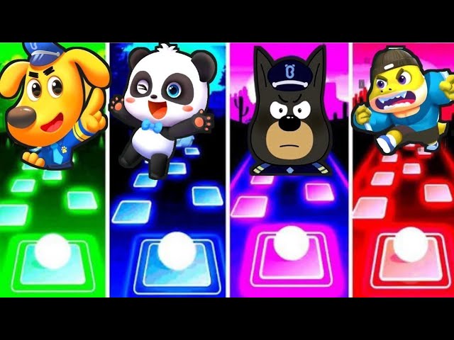 Sheriff Labrador And Babybus Vs Police Officer Vs Bad Guy Broke I Tiles Hop EDM Rush Games