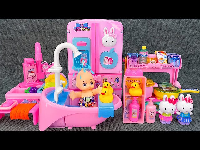 64 Minutes Satisfying with Unboxing Cute Pink Rabbit Kitchen Toy，Review Toys Kitchen ASMR